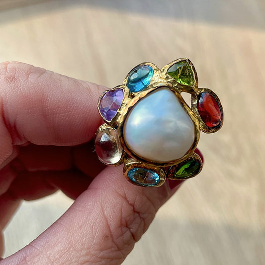 PETALES Pearl & Multi-stones Ring