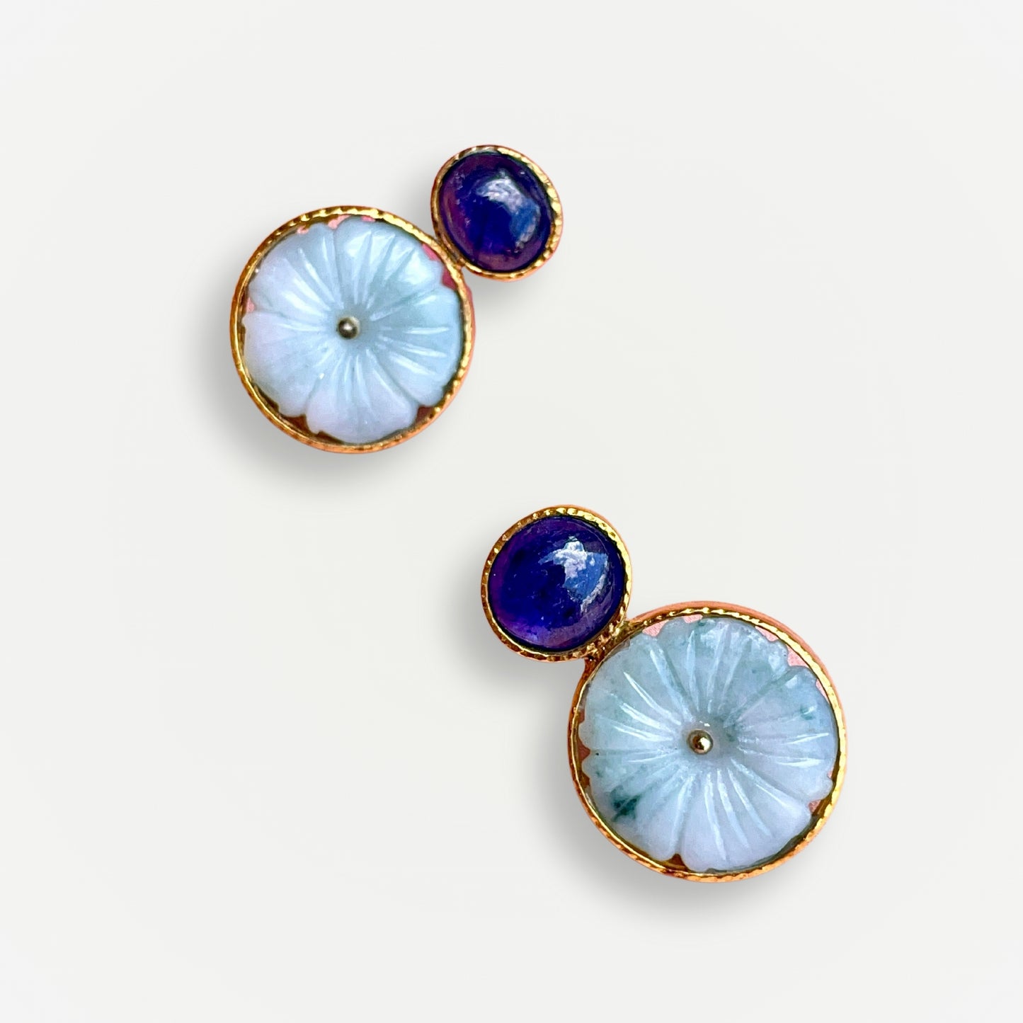 YUAN Blue Sapphire & Jade Earrings