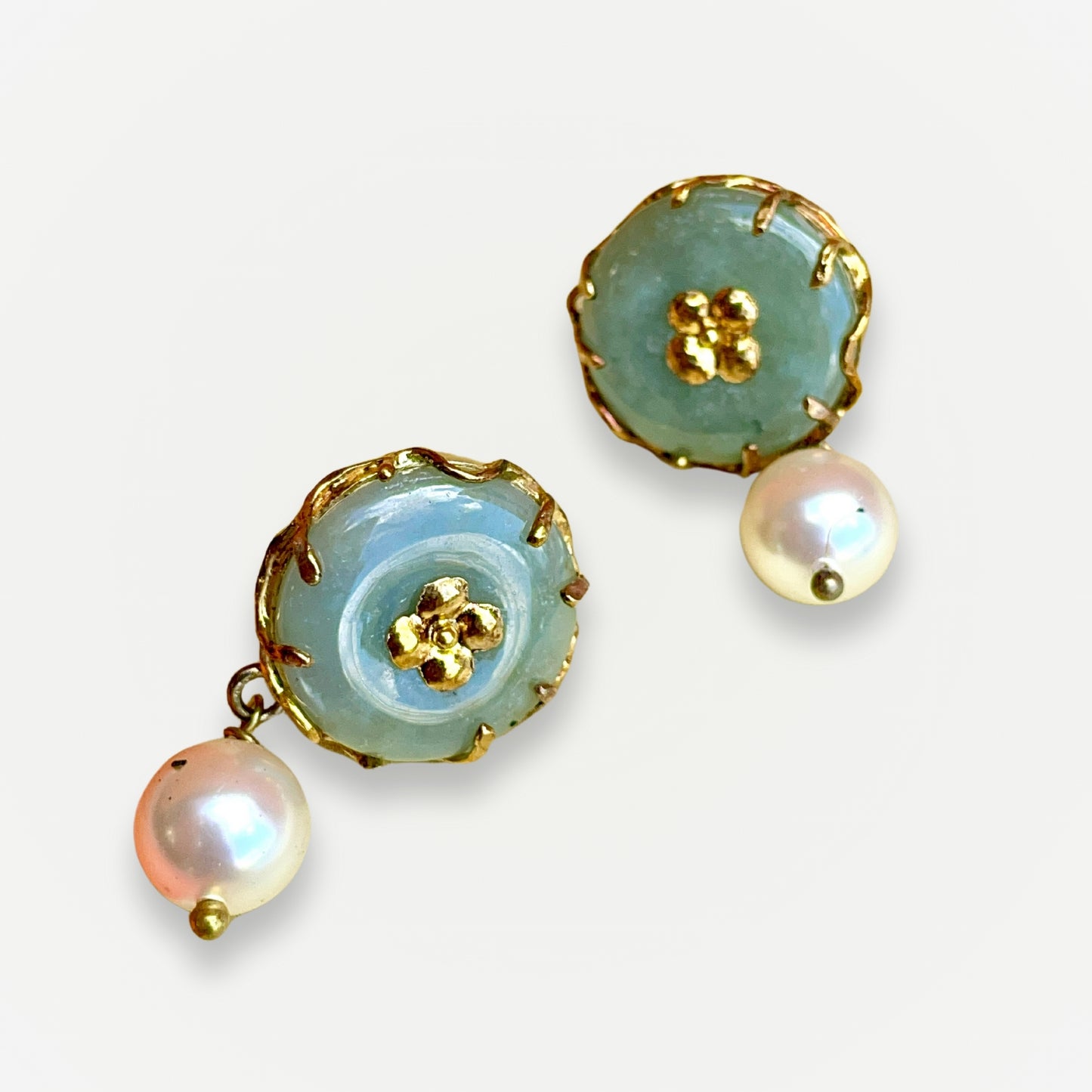 YUAN Jade & Pearl Earrings