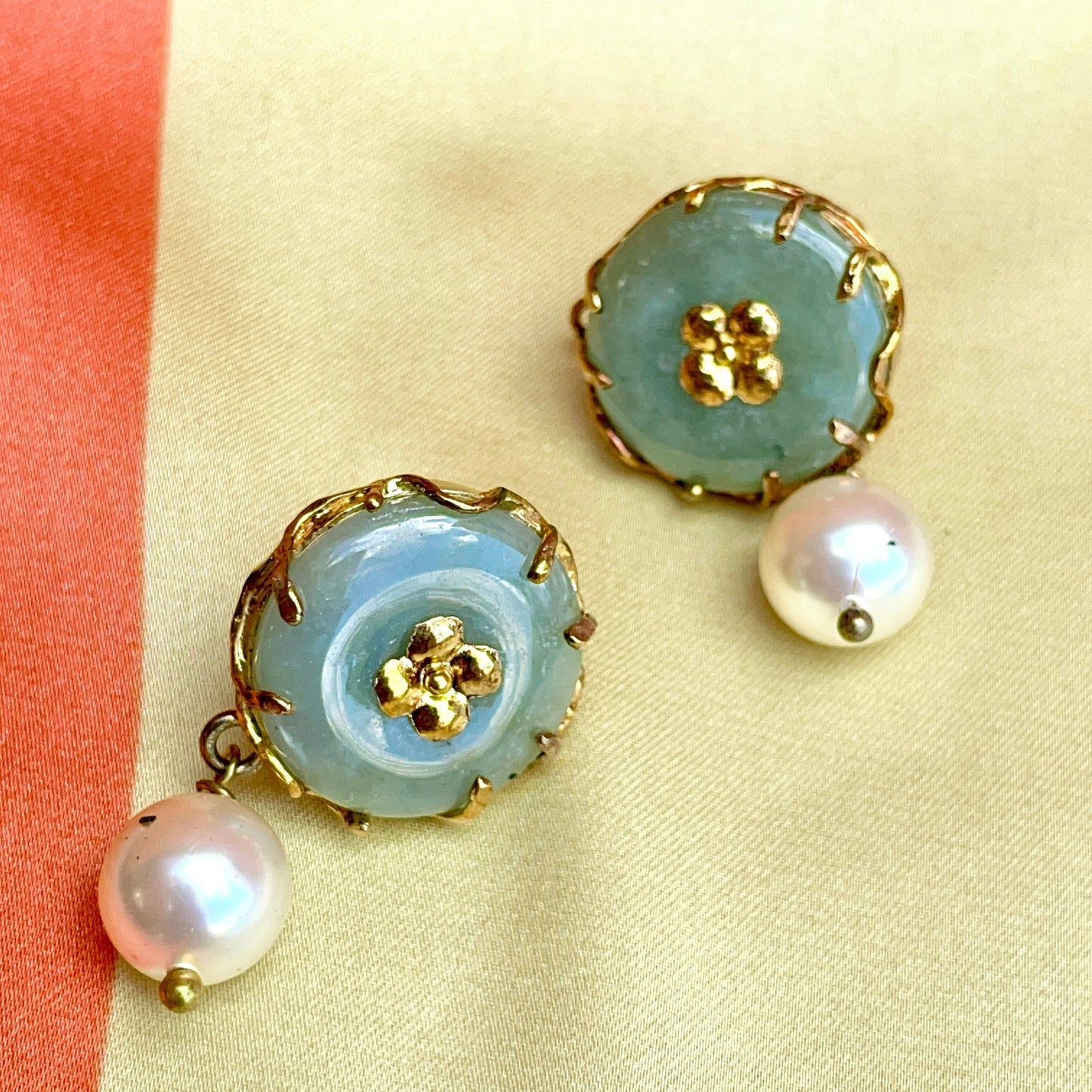 YUAN Jade & Pearl Earrings