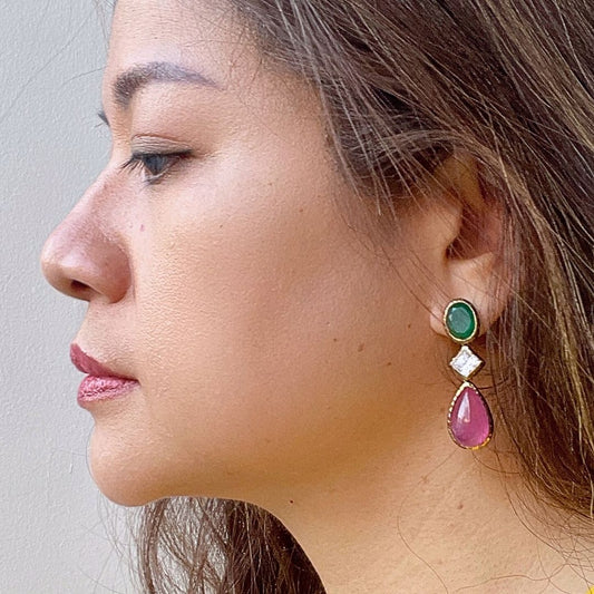 PALLADIAN Ruby & Agate Earrings