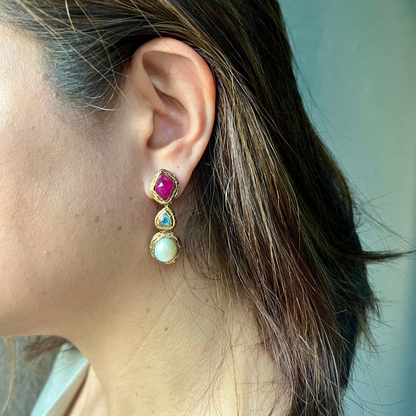 TAI Ruby & Tourmaline Earrings