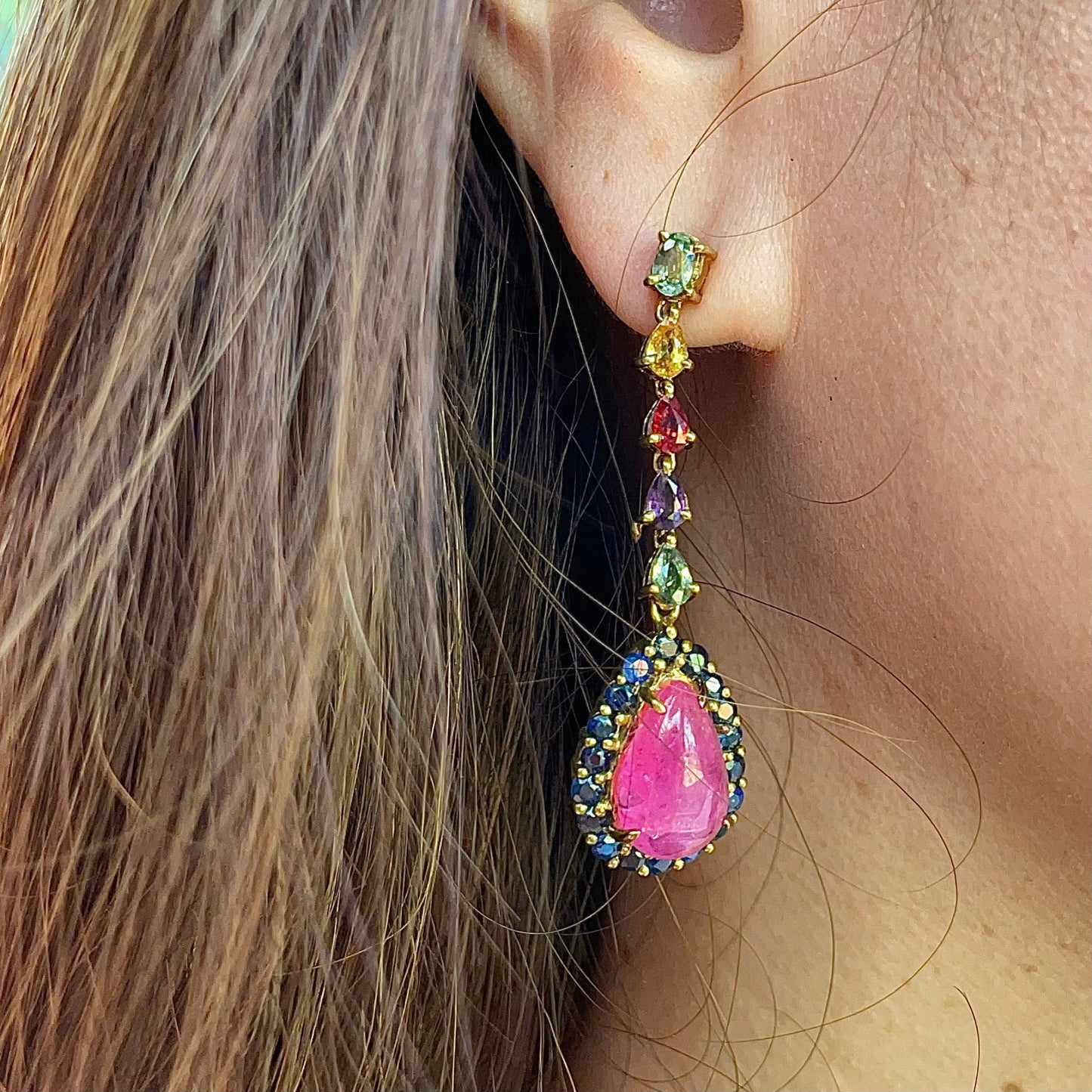 CARTAGENA Ruby & Sapphires Earrings