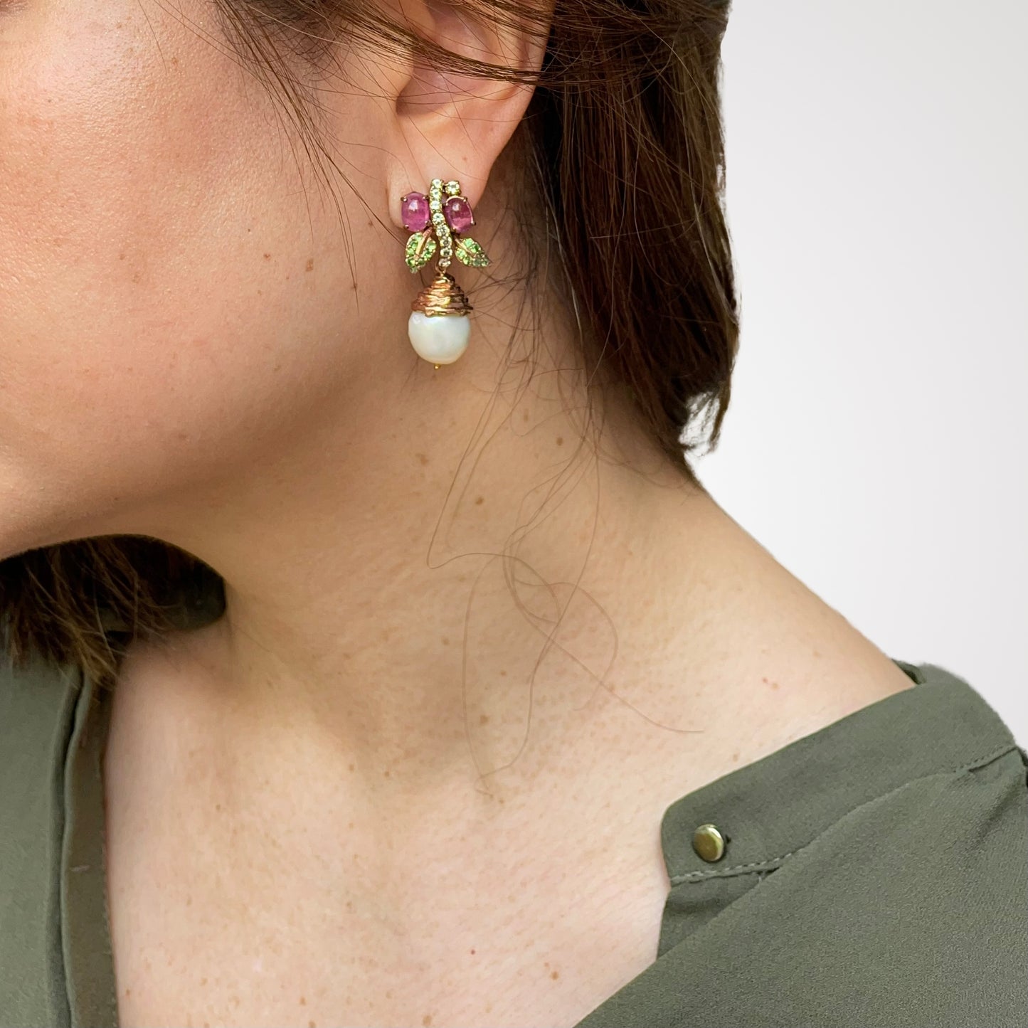 FIORI Tourmaline & Pearl Earrings