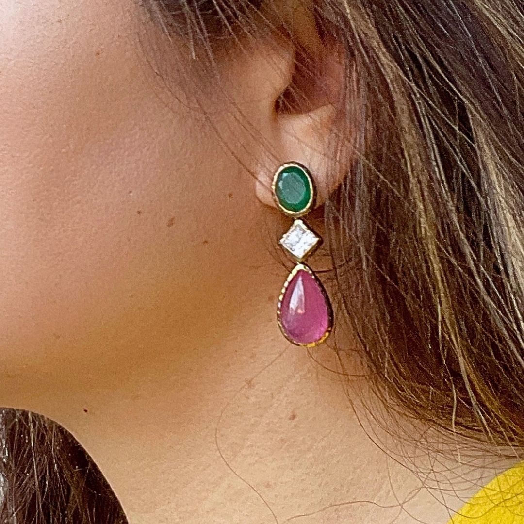 PALLADIAN Ruby & Agate Earrings