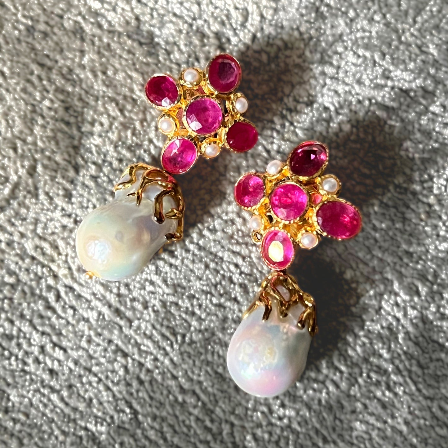 RANI Rubies & Pearl Earrings