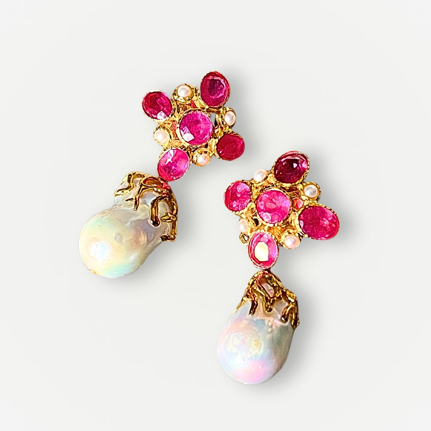 RANI Rubies & Pearl Earrings