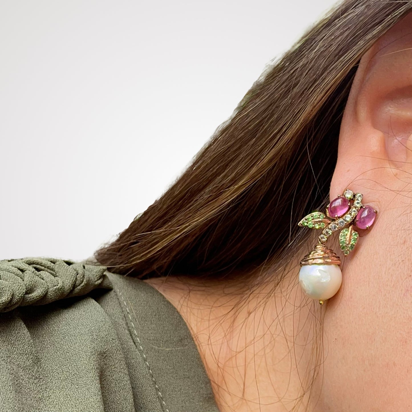 FIORI Tourmaline & Pearl Earrings