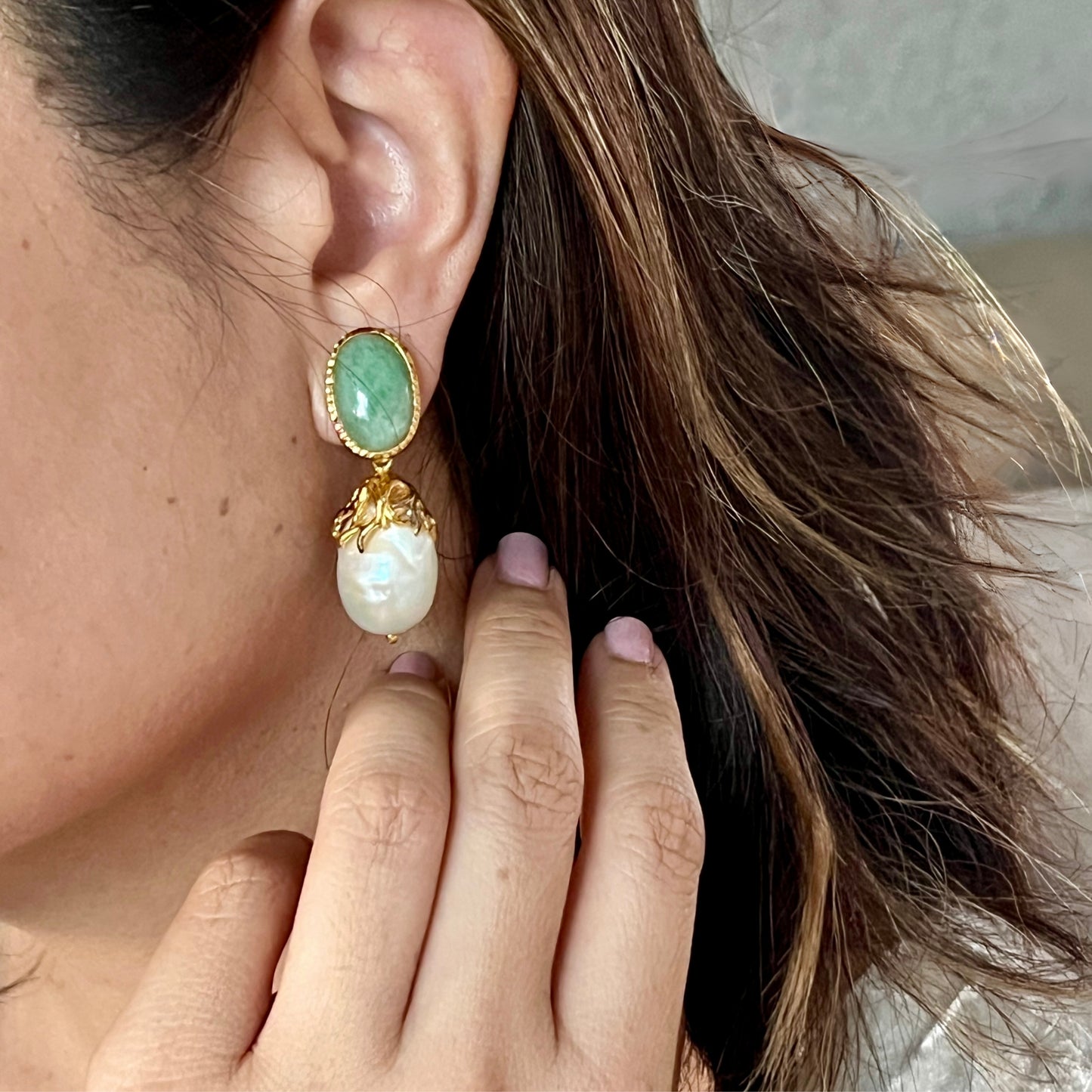 GIADA Jade & Pearl Earrings