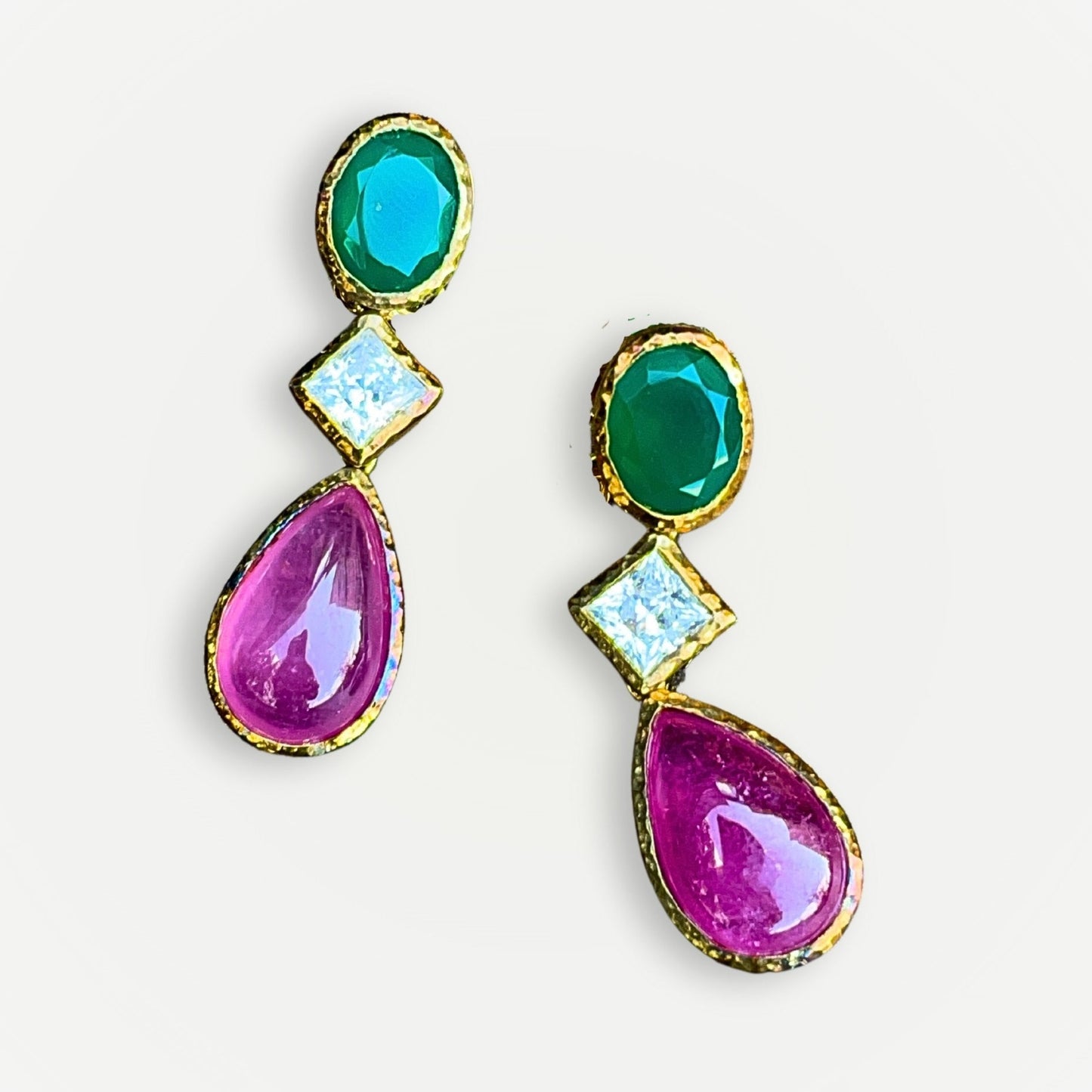 PALLADIAN Ruby & Agate Earrings