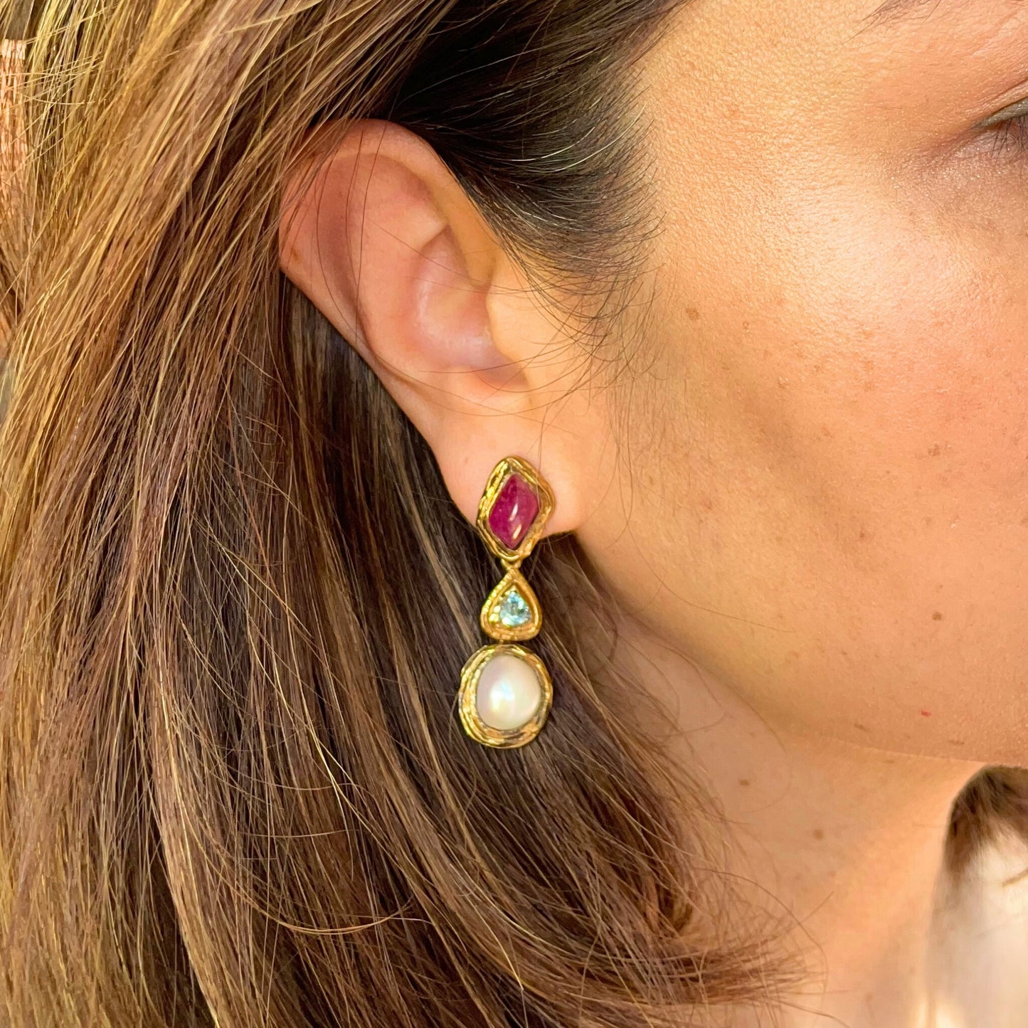 TAI Ruby & Tourmaline Earrings