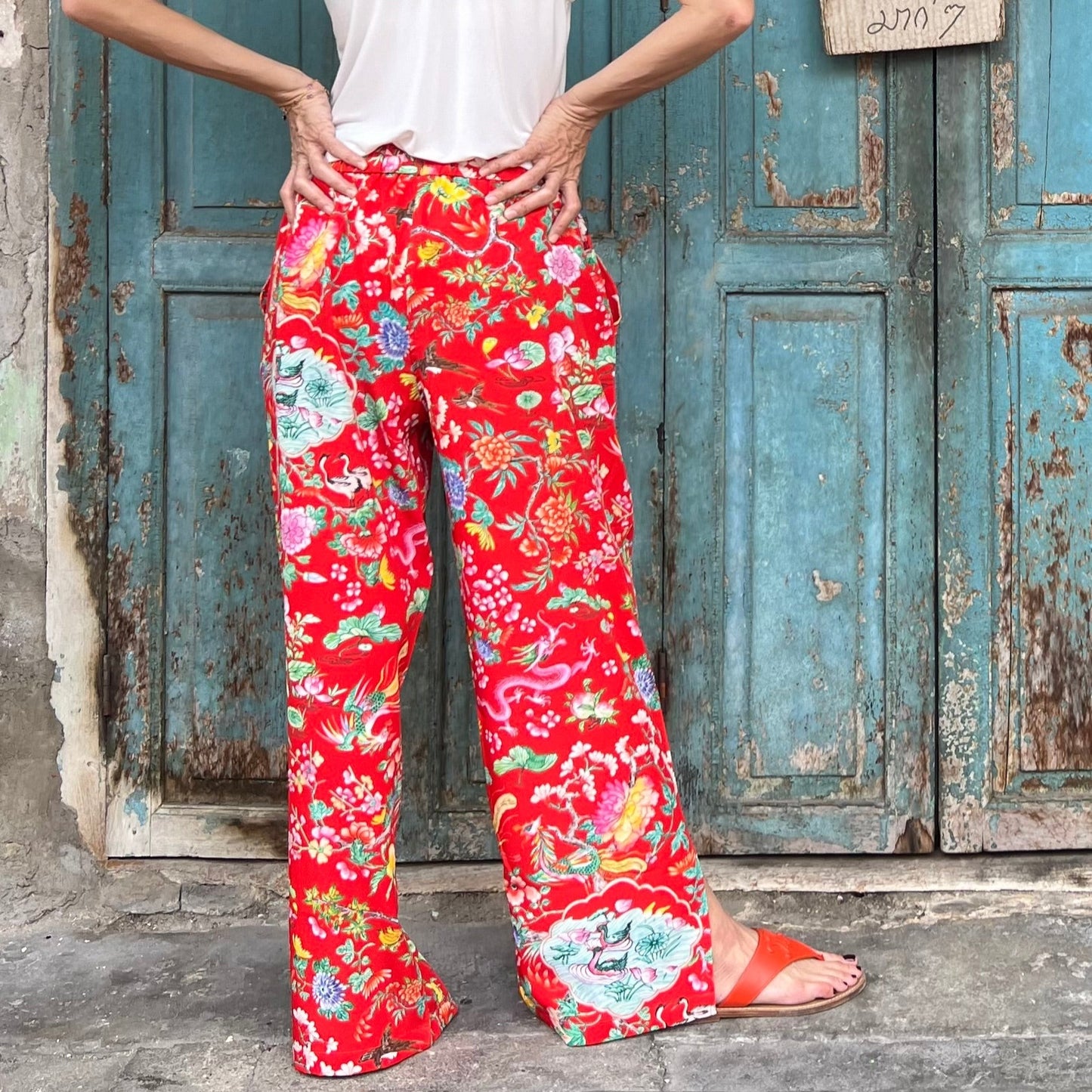 LOTUS POND Pants: Red