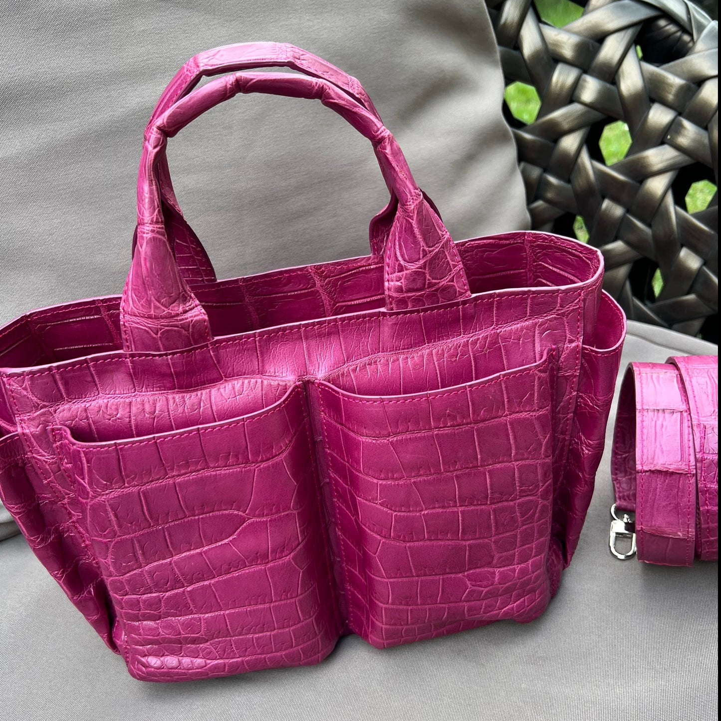 CARRY ALL Top Handle Bag: Magenta