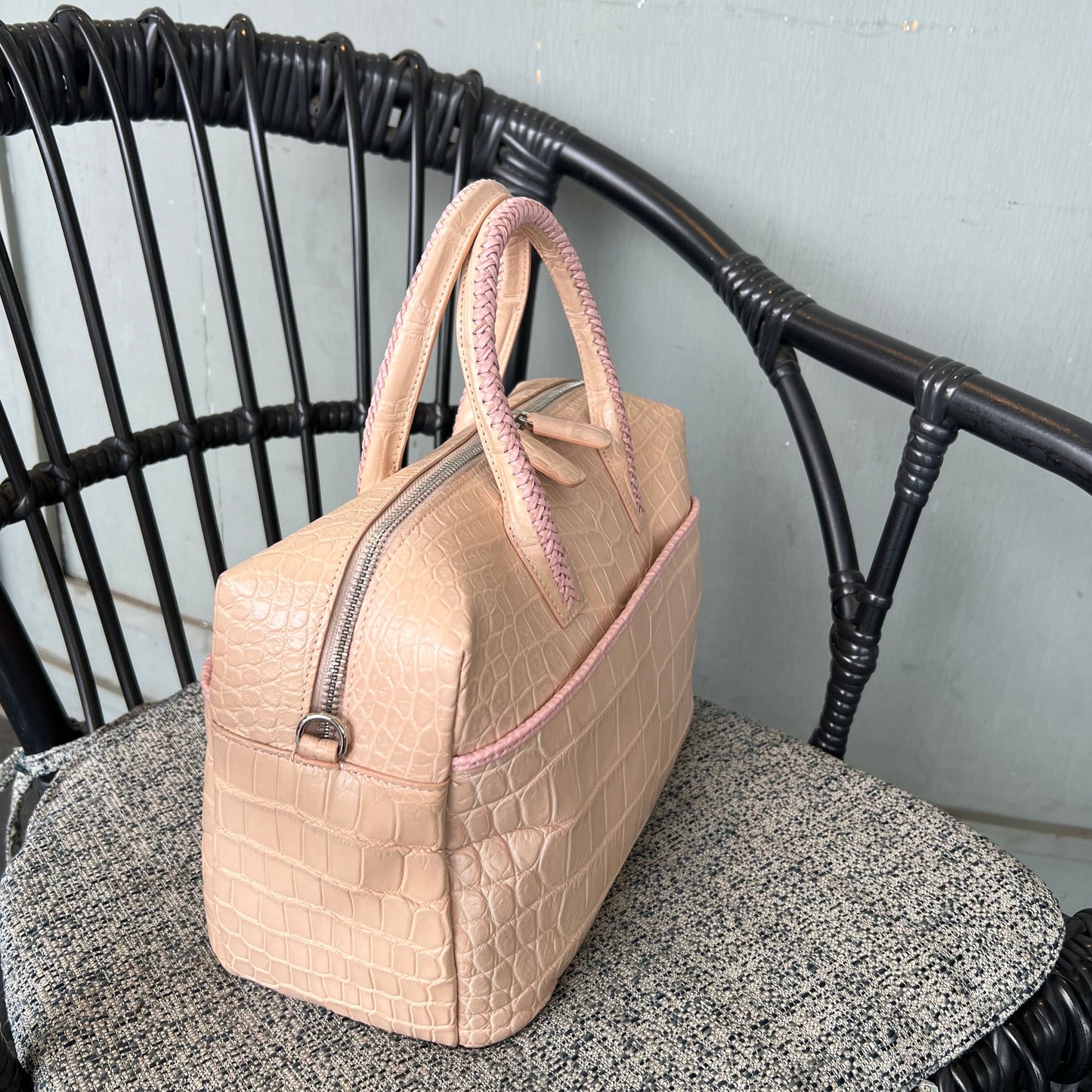 BOSTON 30P Top Handle Bag: Champagne