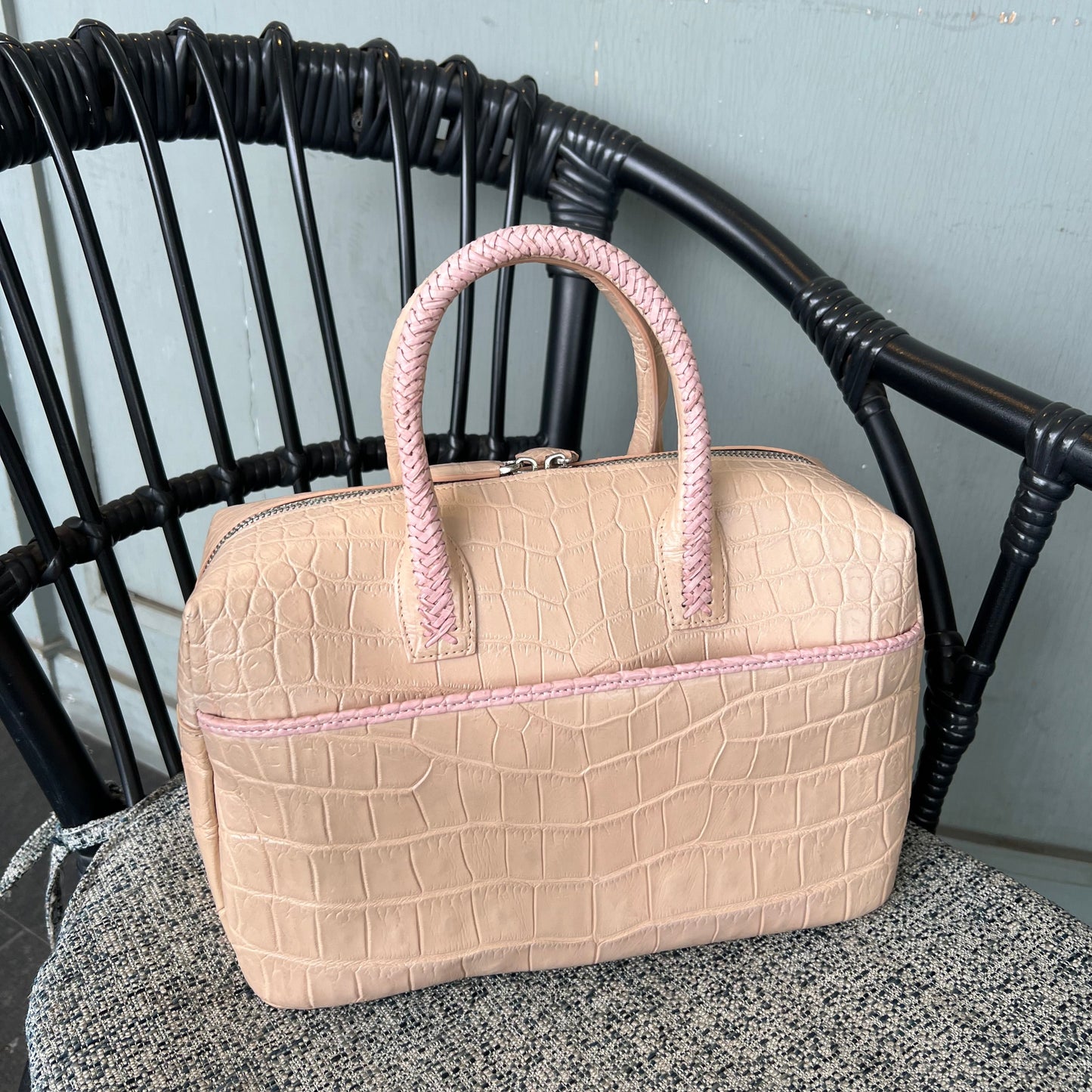 BOSTON 30P Top Handle Bag: Champagne