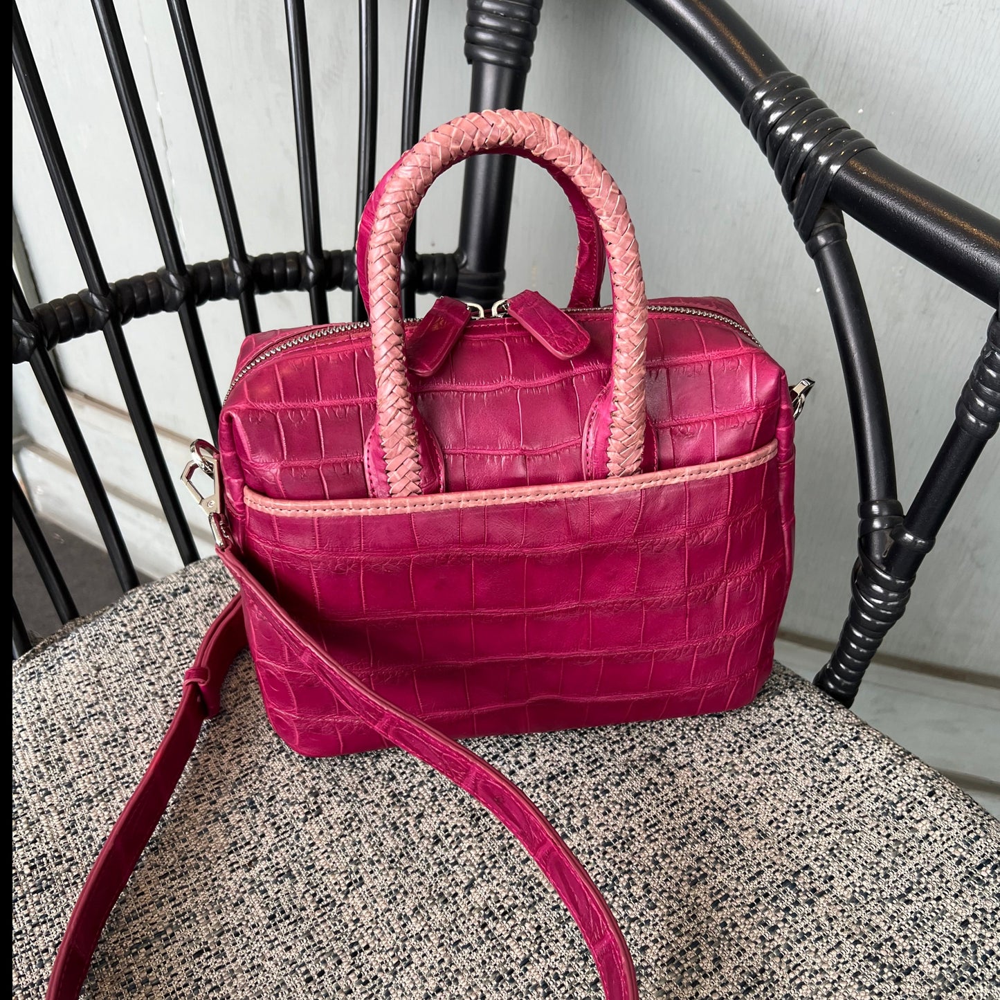 BOSTON 25P Top Handle Bag: Beaujolais Red