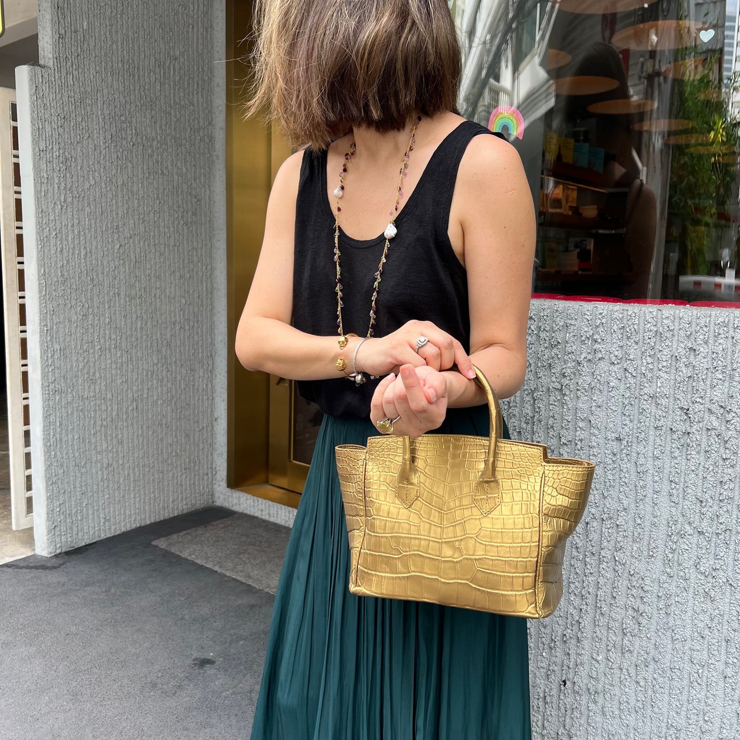 BATTY 25 Top Handle Bag: Ingot Gold