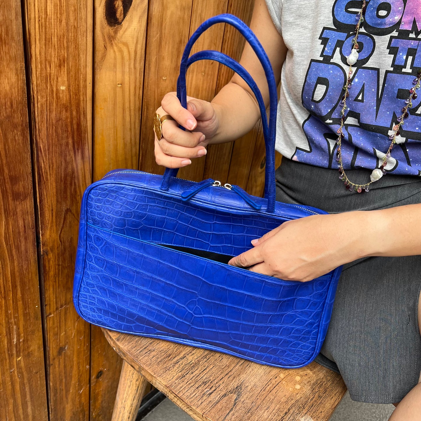 FOCACCIA Tote Bag: Electric Blue