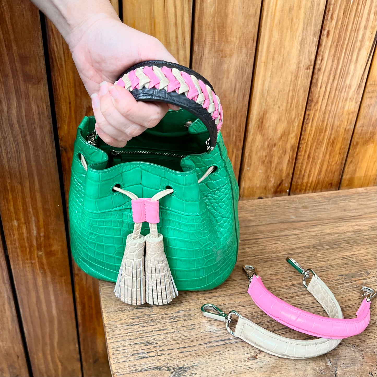 TULIP Top Handle Bag: Seafoam Green