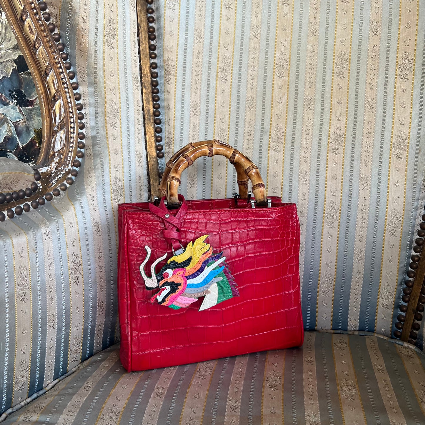 BAMBOO BUTTERFLY 21 Top Handle Bag: Scarlett Red