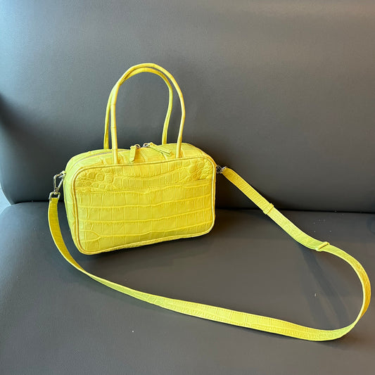 FOCACCIA MINI Top Handle Bag: Banana Yellow