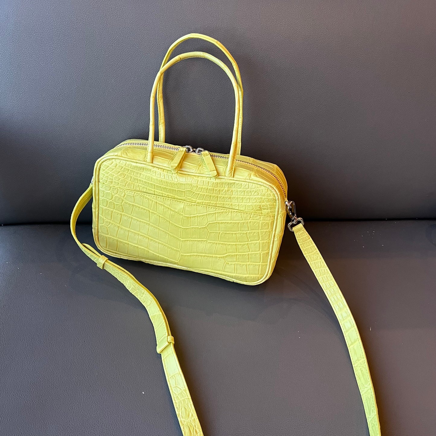 FOCACCIA MINI Top Handle Bag: Banana Yellow