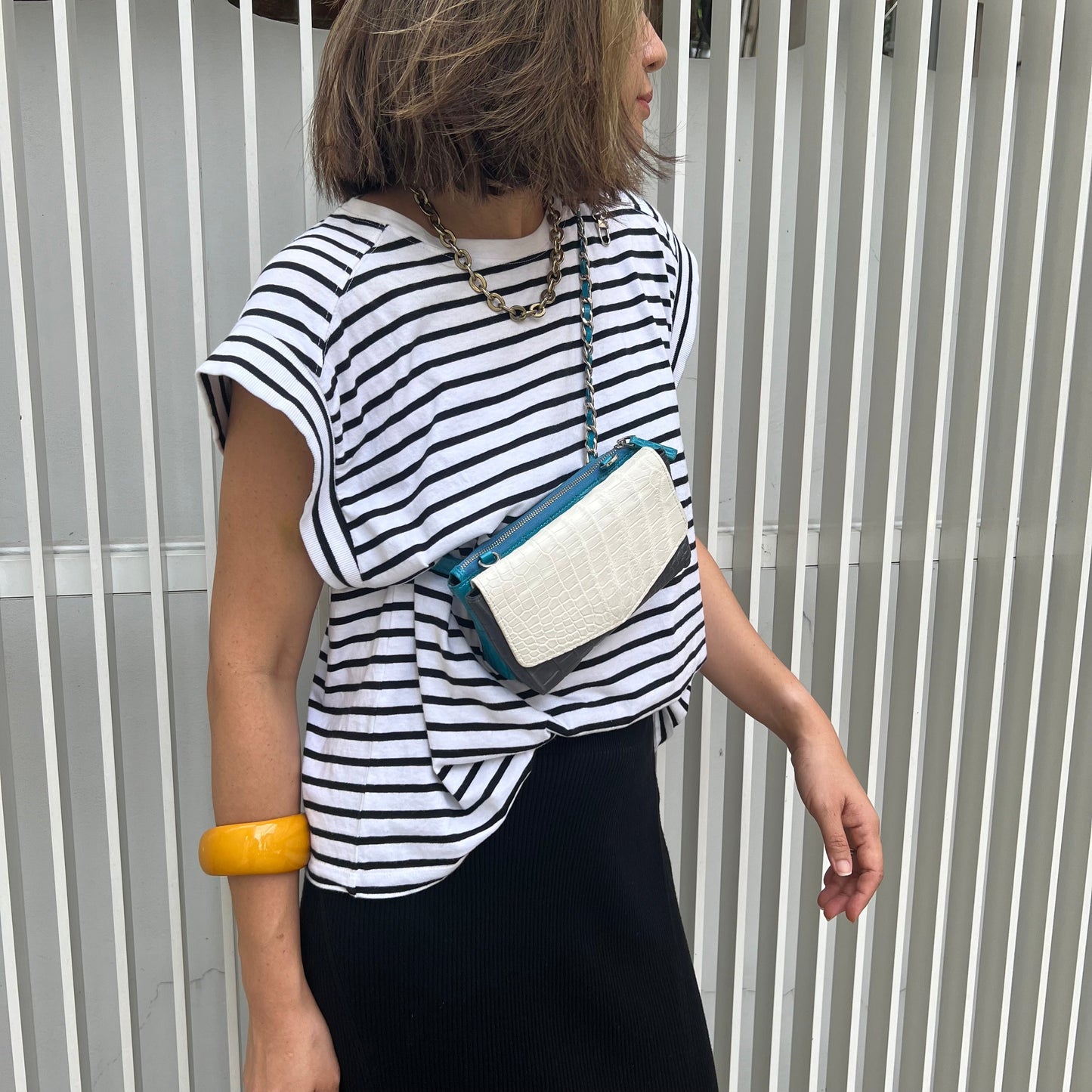 TWIN Belt & Crossbody Bag: White