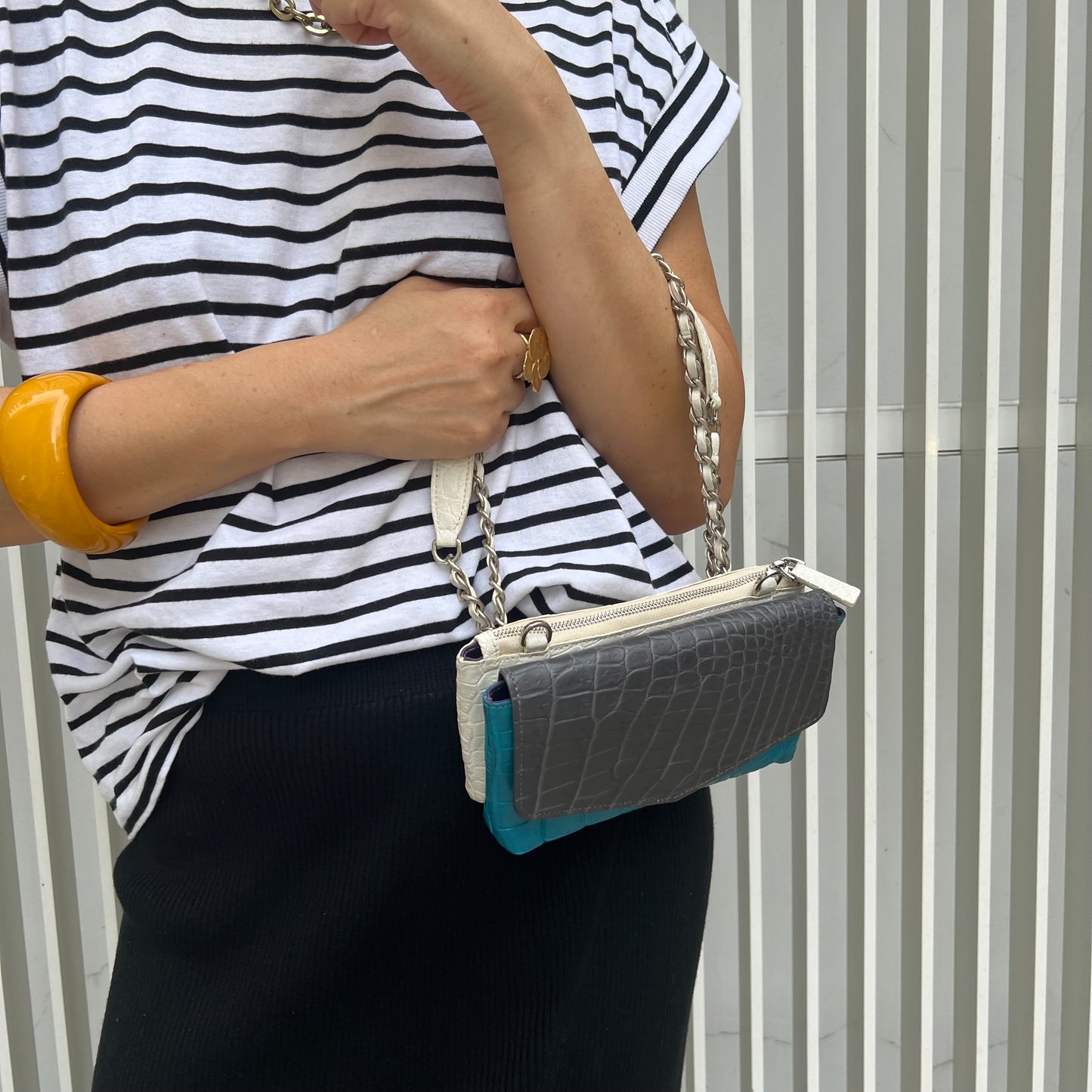 TWIN Belt & Crossbody Bag: Slate Gray