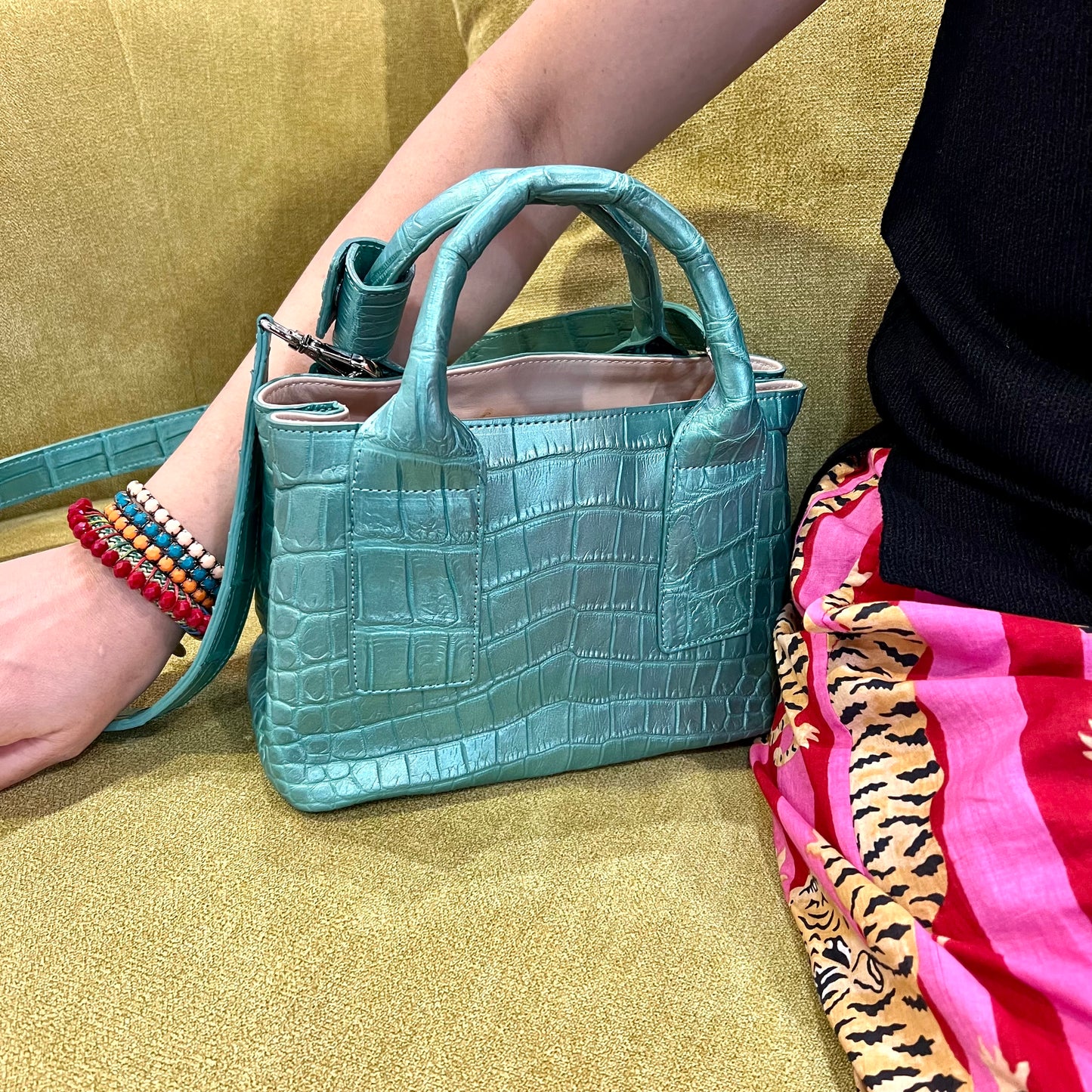 FLEXII 23 Top Handle Bag: Aqua Green