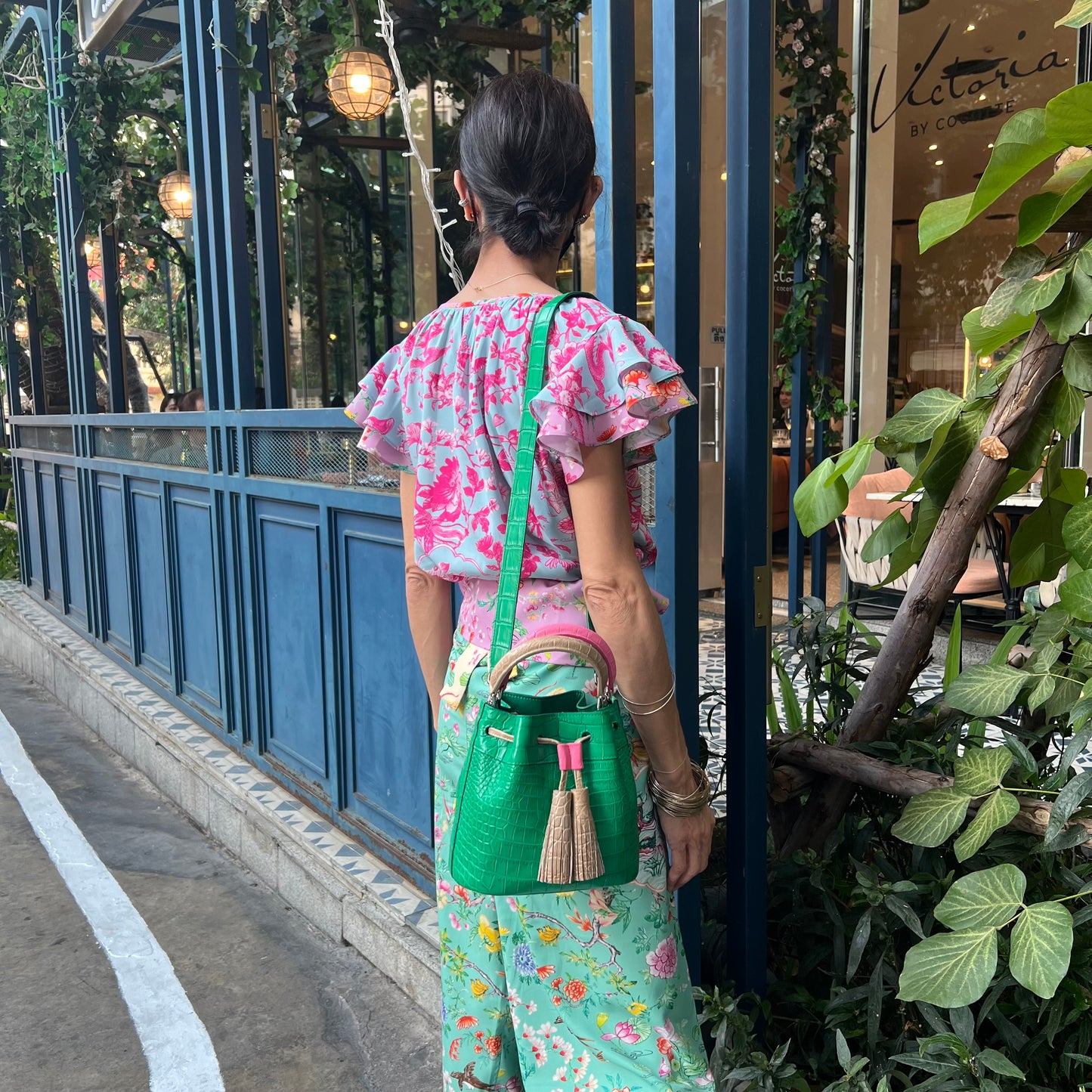 TULIP Top Handle Bag: Seafoam Green