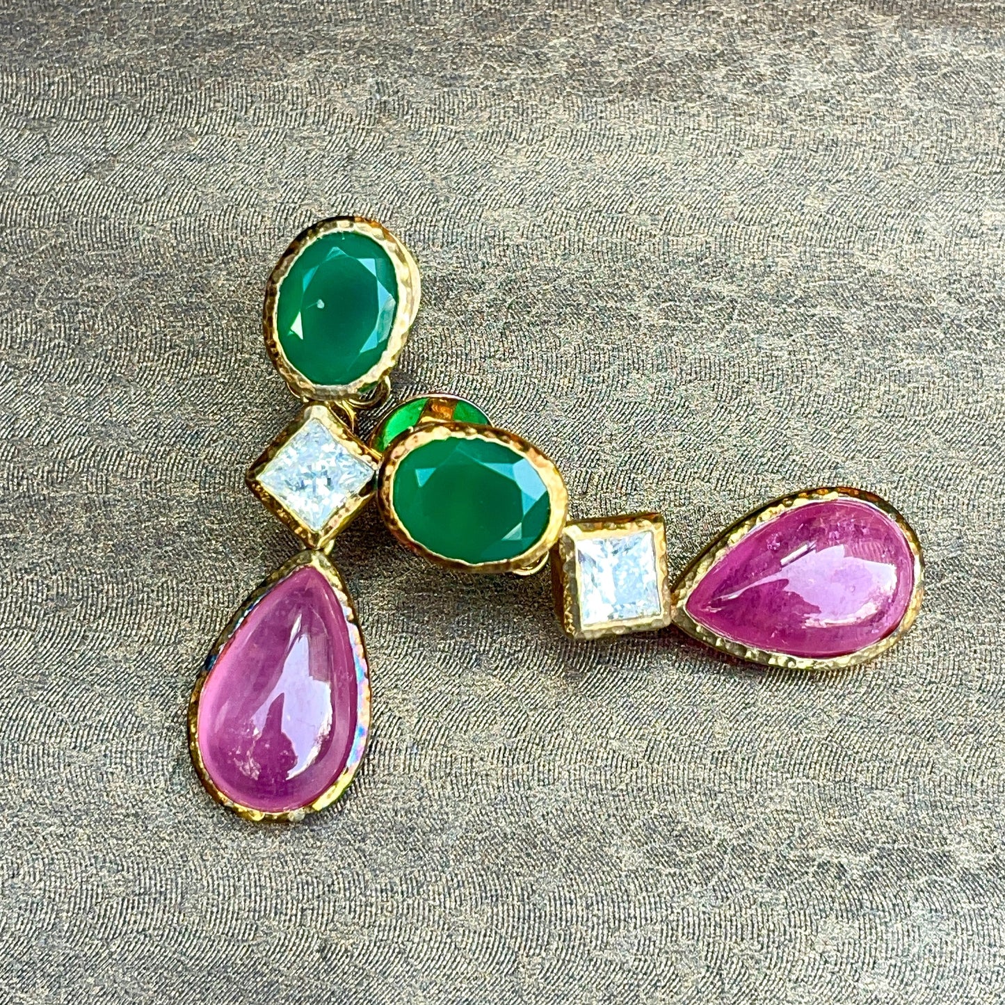 PALLADIAN Ruby & Agate Earrings