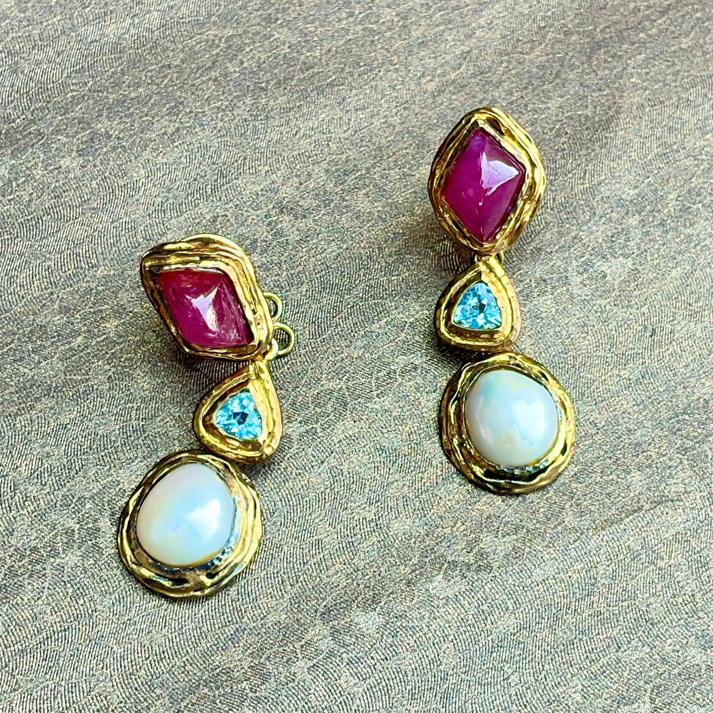 TAI Ruby & Tourmaline Earrings