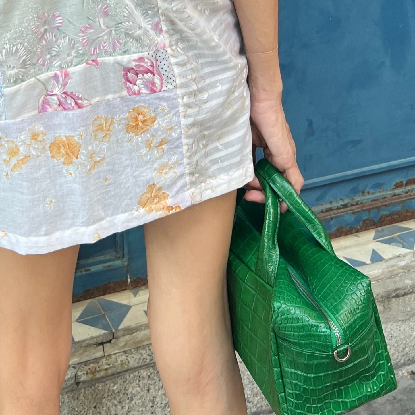 BREAD LOAF Top Handle Bag: Jungle Green